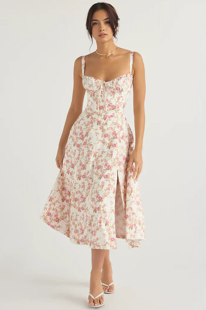 AURORA | Robe midi à lacets